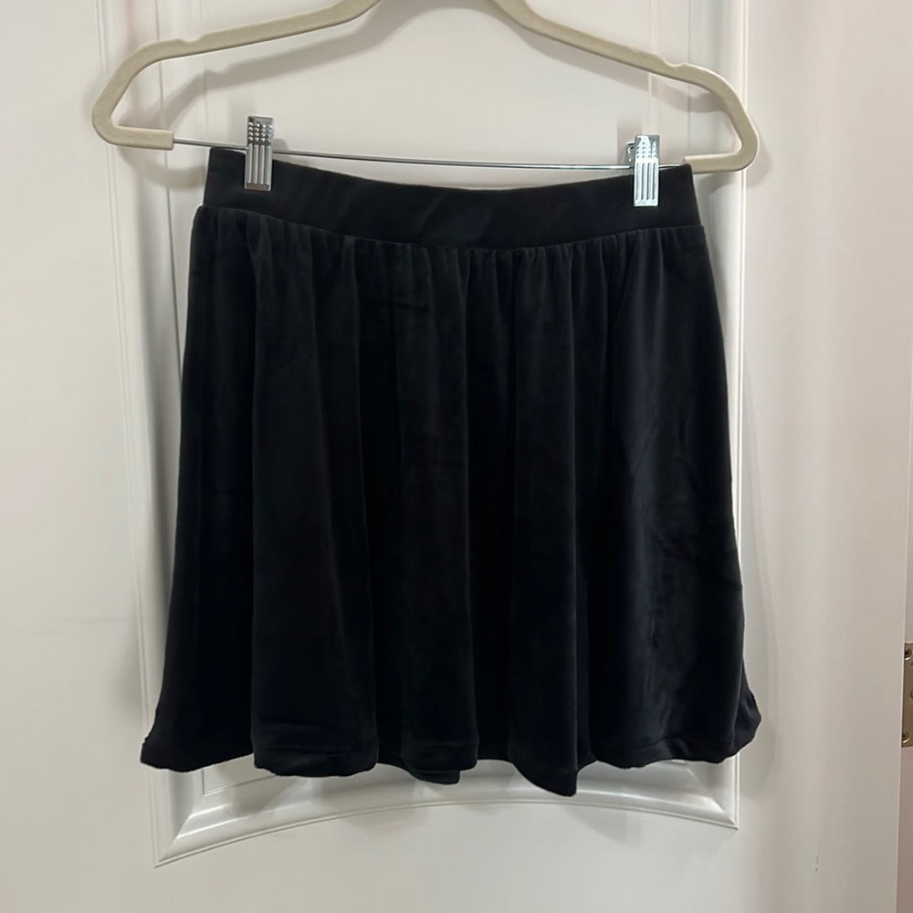 hippie rose black velvet skirt